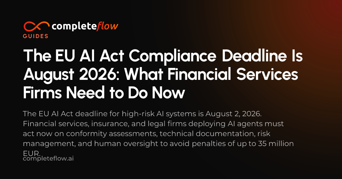 The EU AI Act Compliance Deadline Is August 2026: What Financial ...